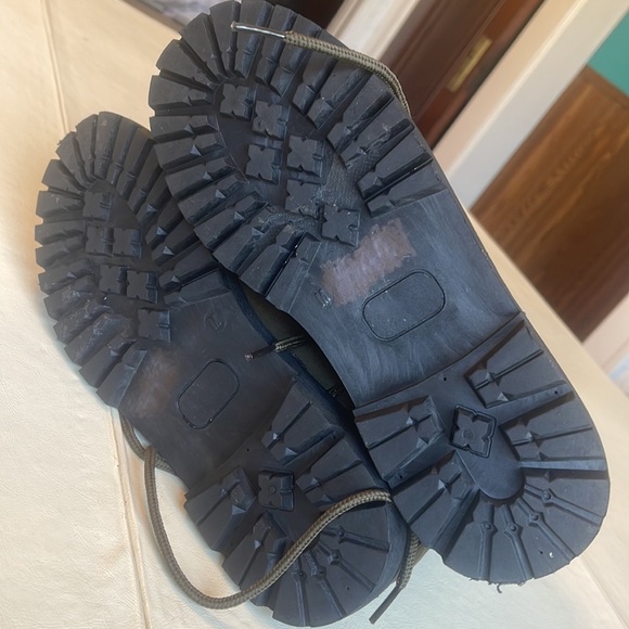 Ect-love green combat boots# with patches - Picture 5 of 9